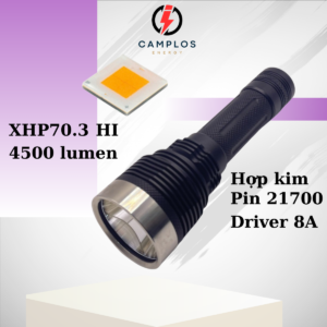 Camplos Đèn pin siêu sáng Mantaray M50 đèn bin cầm tay led XHP70.3 HI/SFT70X vỏ hợp kim nhôm chống nước chiếu xa pin 21700